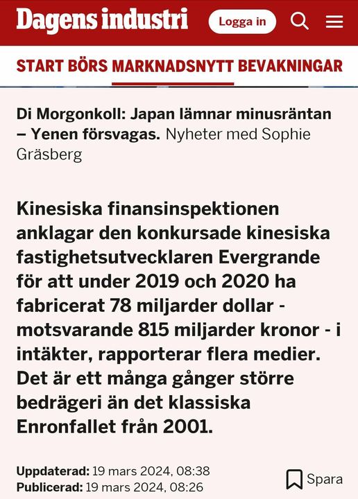 Bakomliggande Fabricerade Evergrande Intäkter