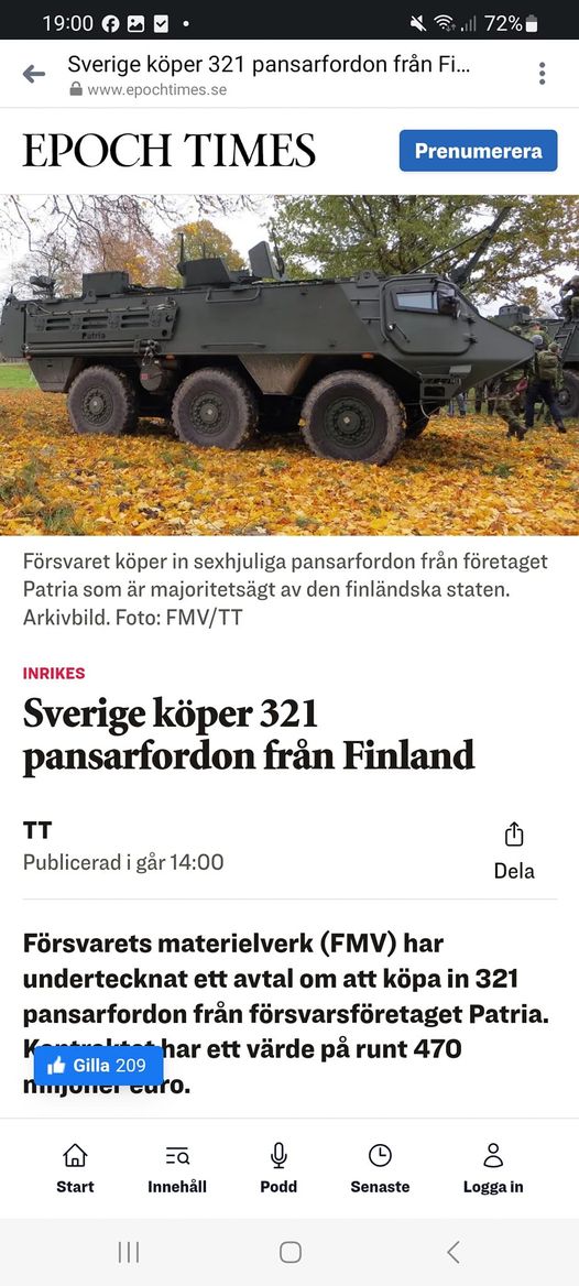 321 Finska Pansarfordon Inköpta