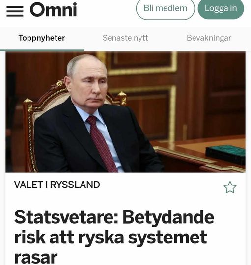 Statsvetare Ser Betydande Rysk Systemrasrisk..
