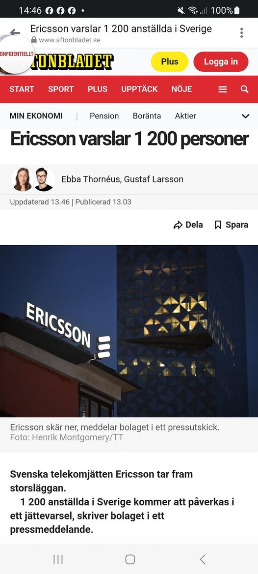 Ericsson Varslar 1200