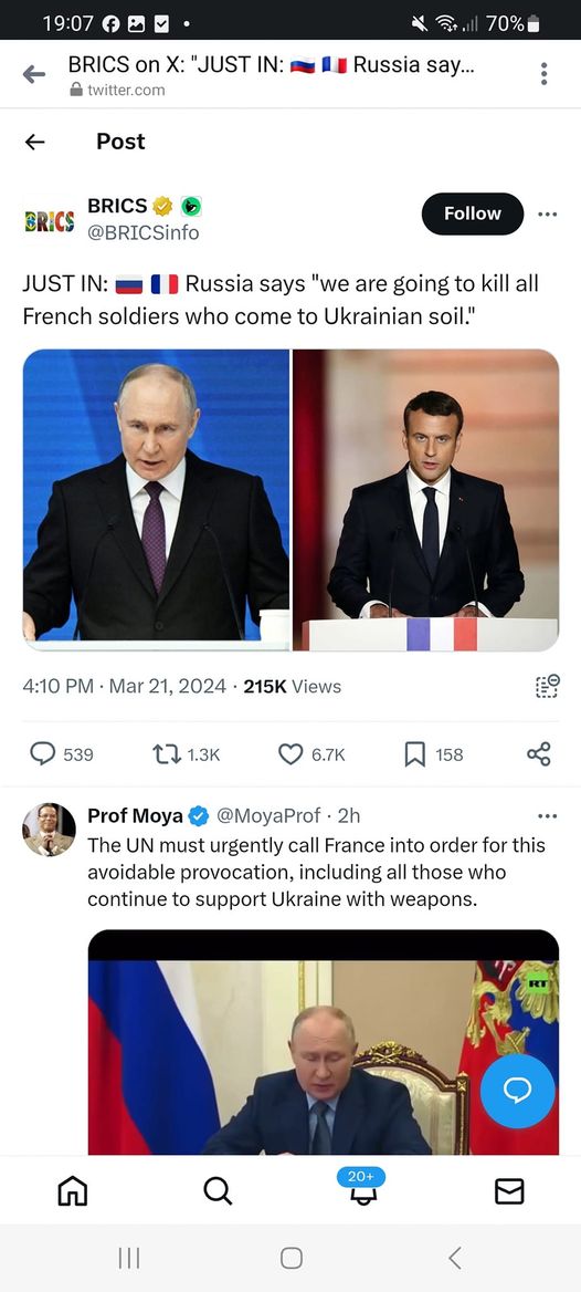 Putin Lovar Död Åt Alla Franska Soldater På Ukrainsk Jord