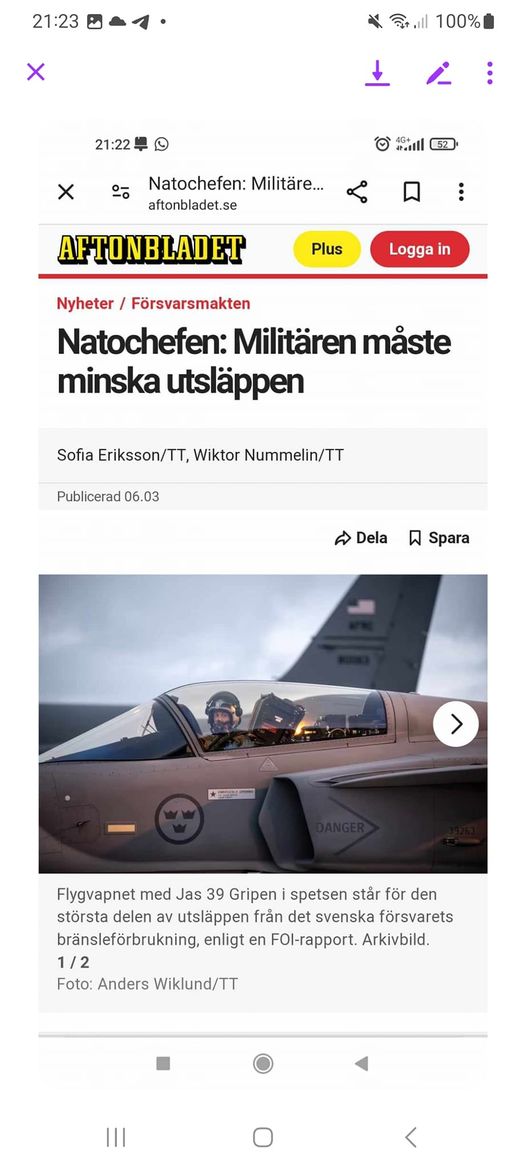Natochef Kräver Minskade Militärutsläpp