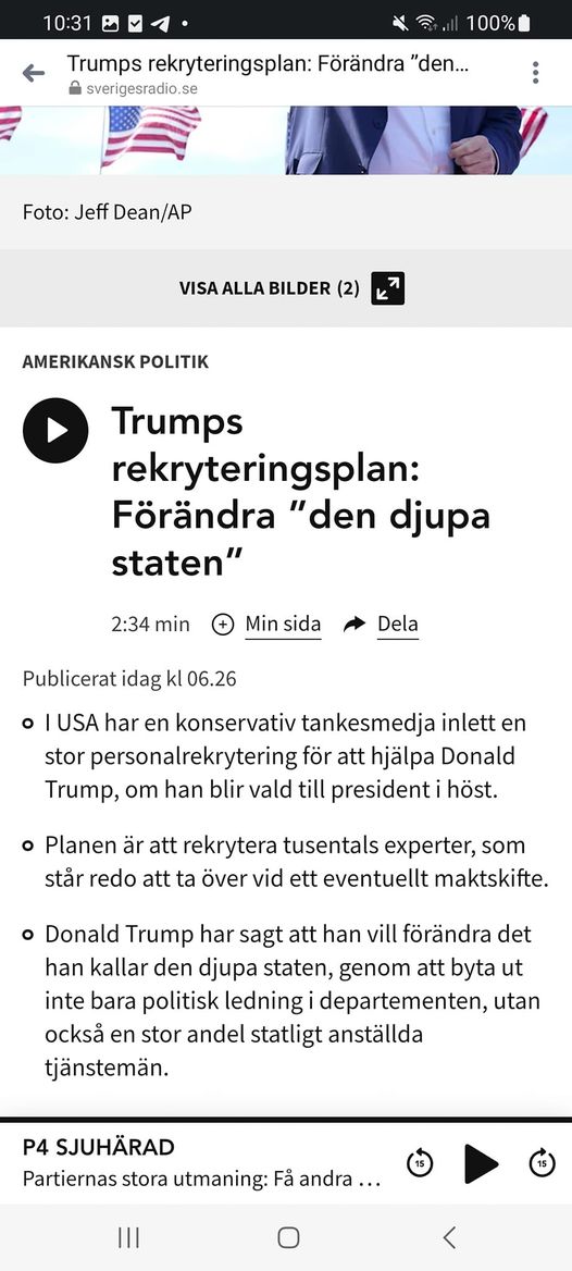 Djupstatsförändringsplanerande Trump