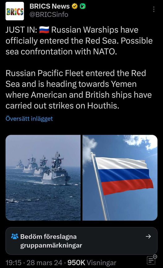 Ryska Krigsfartyg I Röda Havet