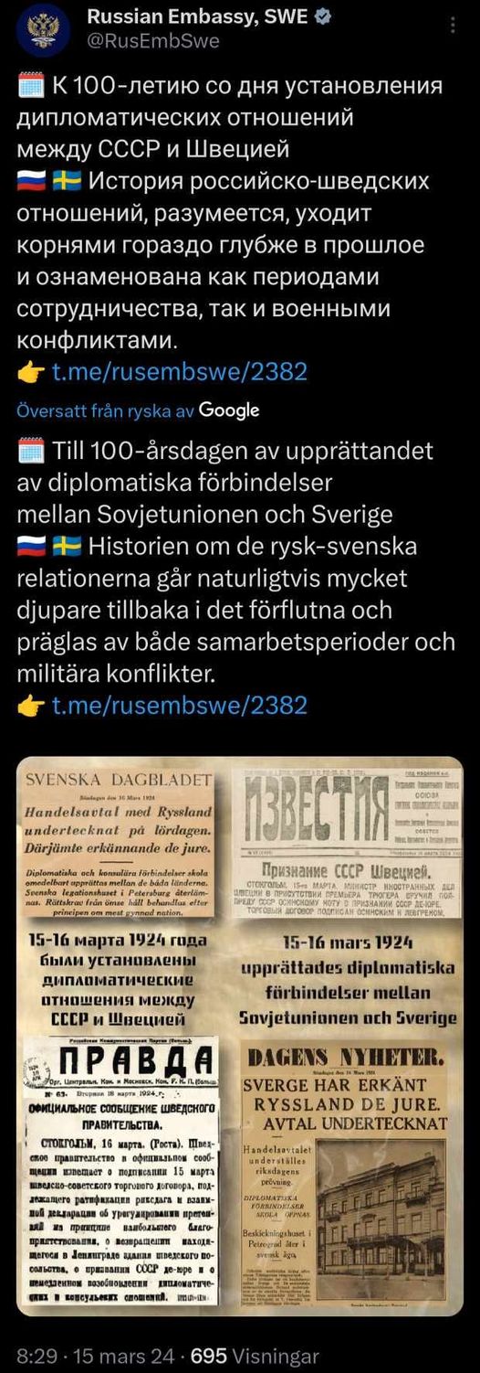 100 År Av Diplomatiska Förbindelser