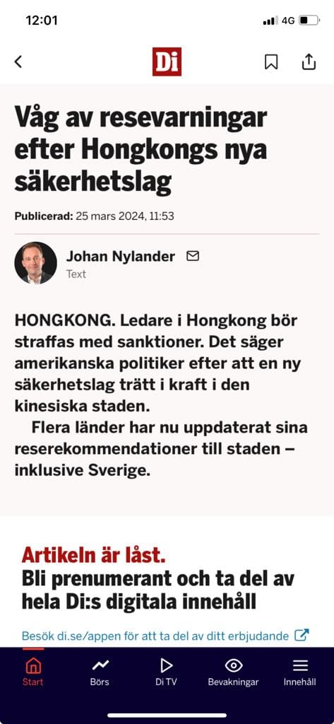 Resevarningar För Hongkong