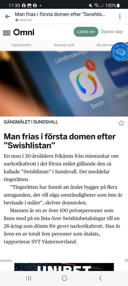 Swishlistefrikänd I Sundsvall
