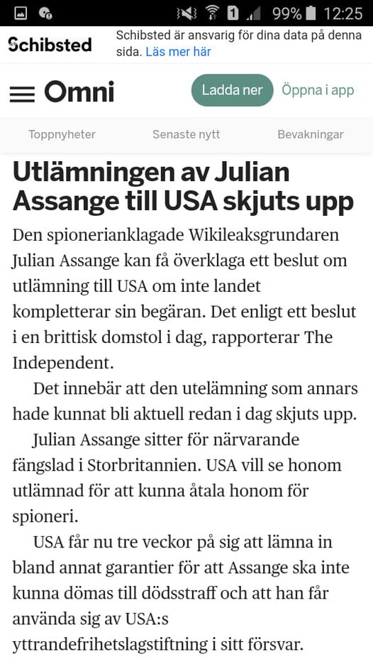 Uppskjutet Assange-Beslut