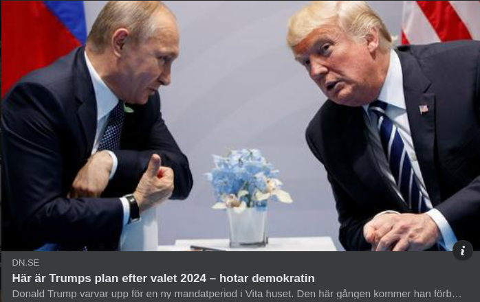 Demokratihotande Trump I DN