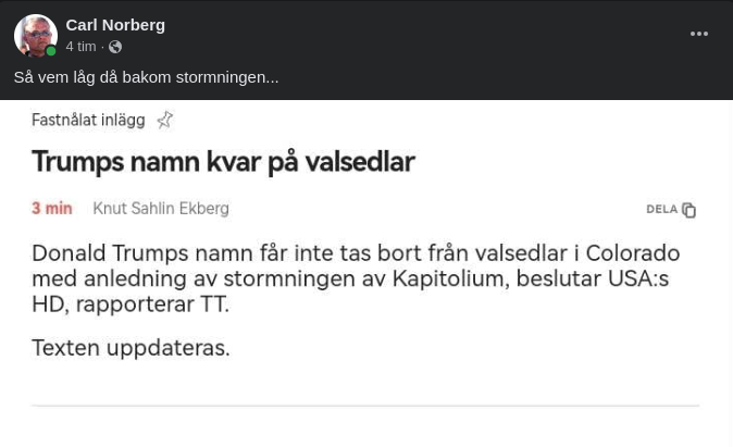 Trump På Valsedlar Efter HD-Beslut