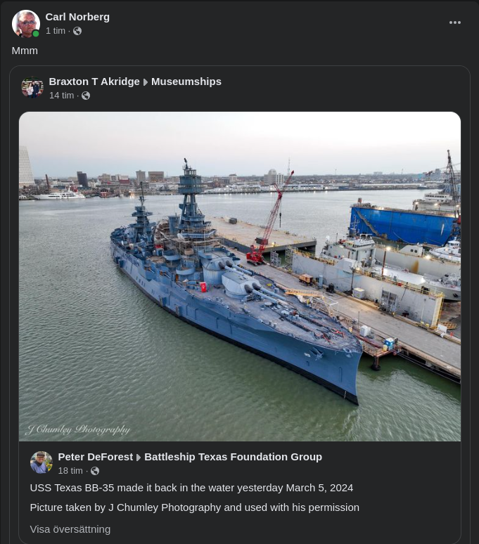 Sjösatt USS Texas BB-35