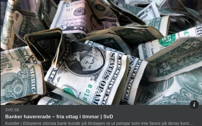 Fritt Uttag I Etiopiskt Bankhaveri