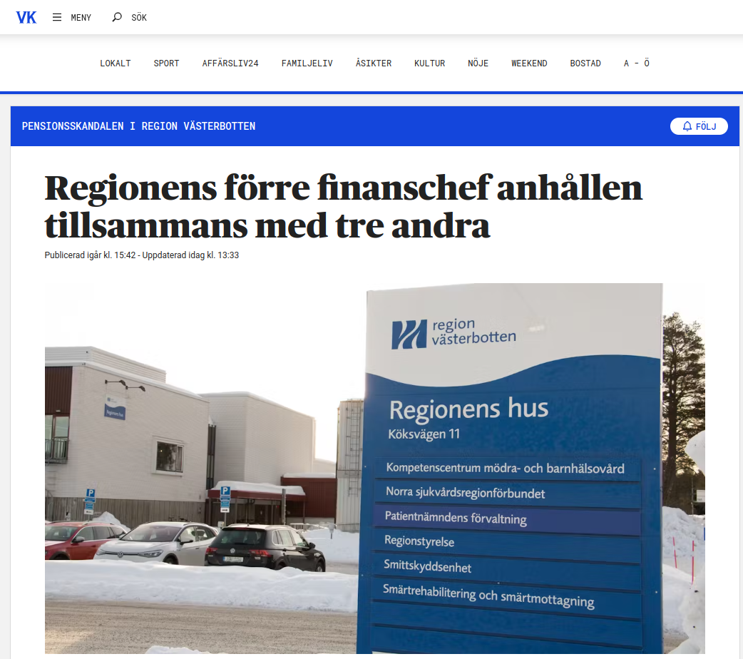 Förre Regionfinanschefen & Tre Till Anhållna