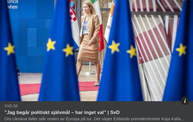 Kallas Utan Annat Val Än Politiskt Självmål