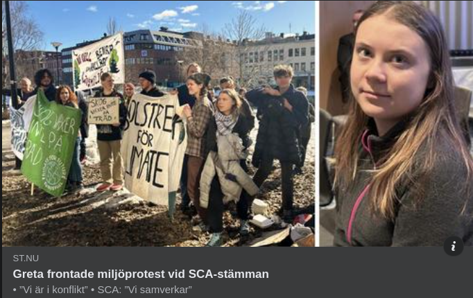 Greta-Frontad Protest Vid SCA-Stämma