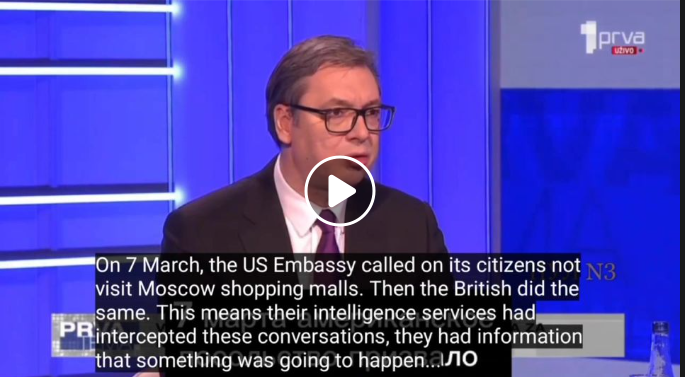 Serbiens President Om Britt-Amerikanskt Dold Samverkan