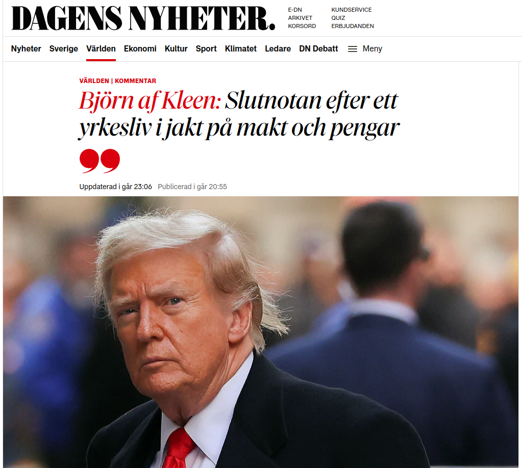 Surt Med Trump I DN