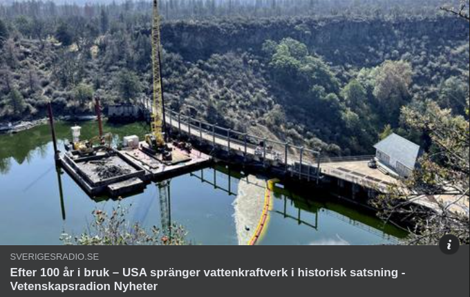 Amerika Avslutar 100 År Vattenkraft