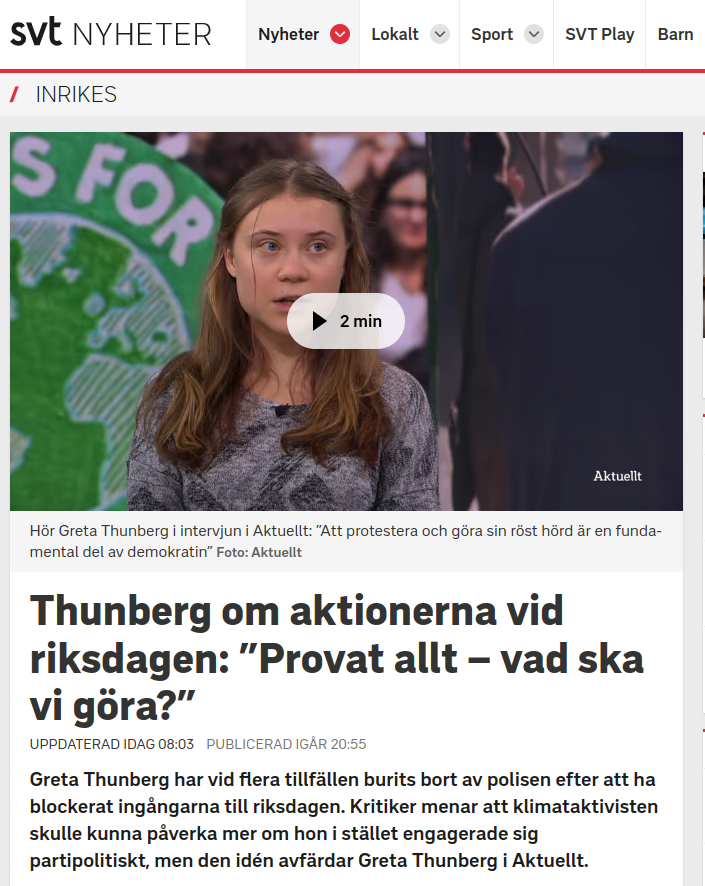 Ingen Partipolitik För Greta