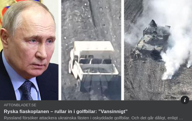 Ryssland Anfaller Med Golfbilar I Aftonslasket