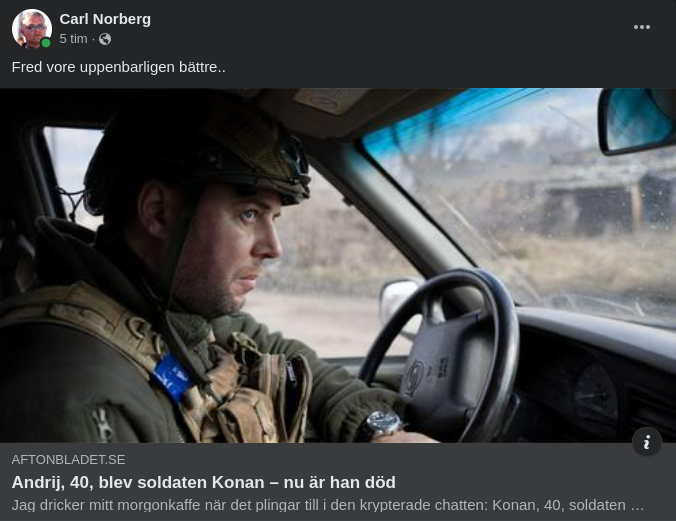 Soldaten Kronan Död I Aftonslasket
