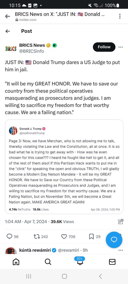 Trump Villig Att Bli Fängslad