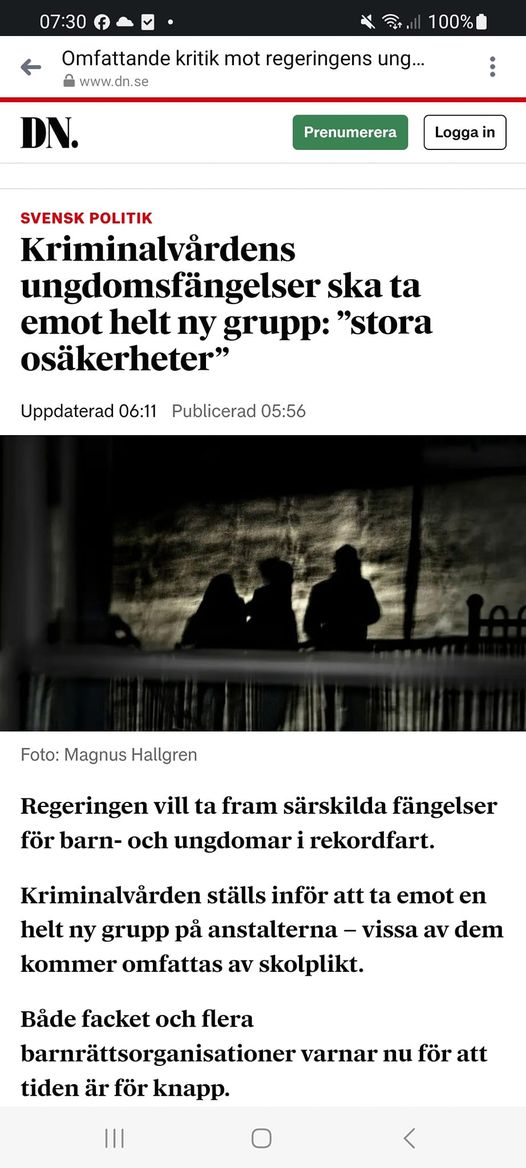 Ny Grupp För Kriminalvårdens Ungdomsfängelser
