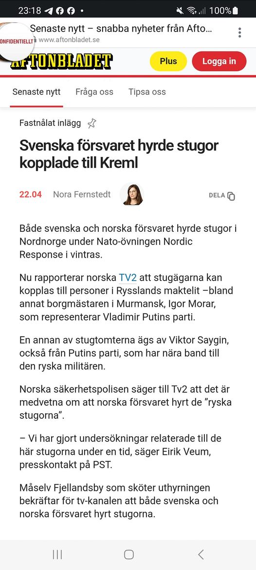 Kreml-Stugor Hyrda Av Svenska Försvaret