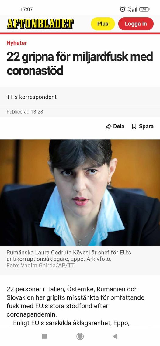 22 Gripna För Coronamiljardfusk