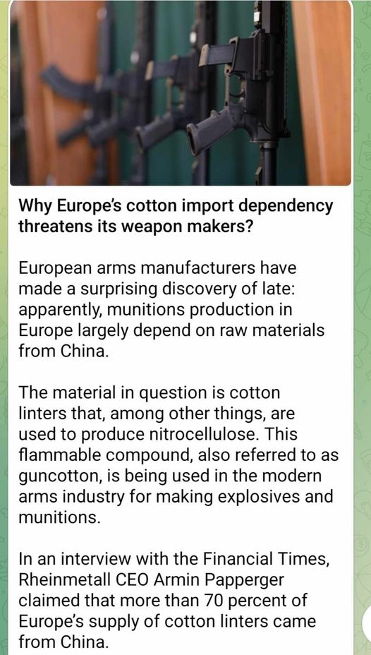 Kinesisk Bomull & Europeisk Ammunitionstillverkning