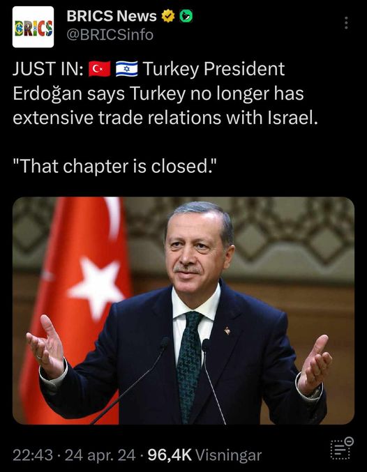 Stängda Affärsrelationer Mellan Turkiet & Israel