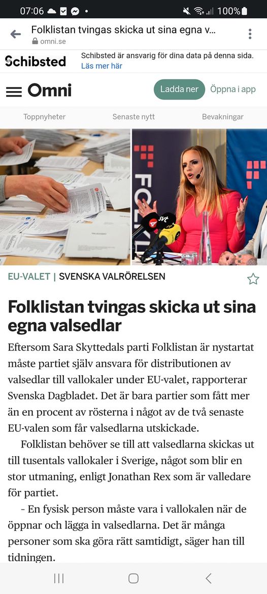 Egenskickade Valsedlar För Folklistan