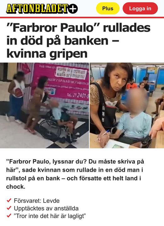 Död Inrullad På Banken