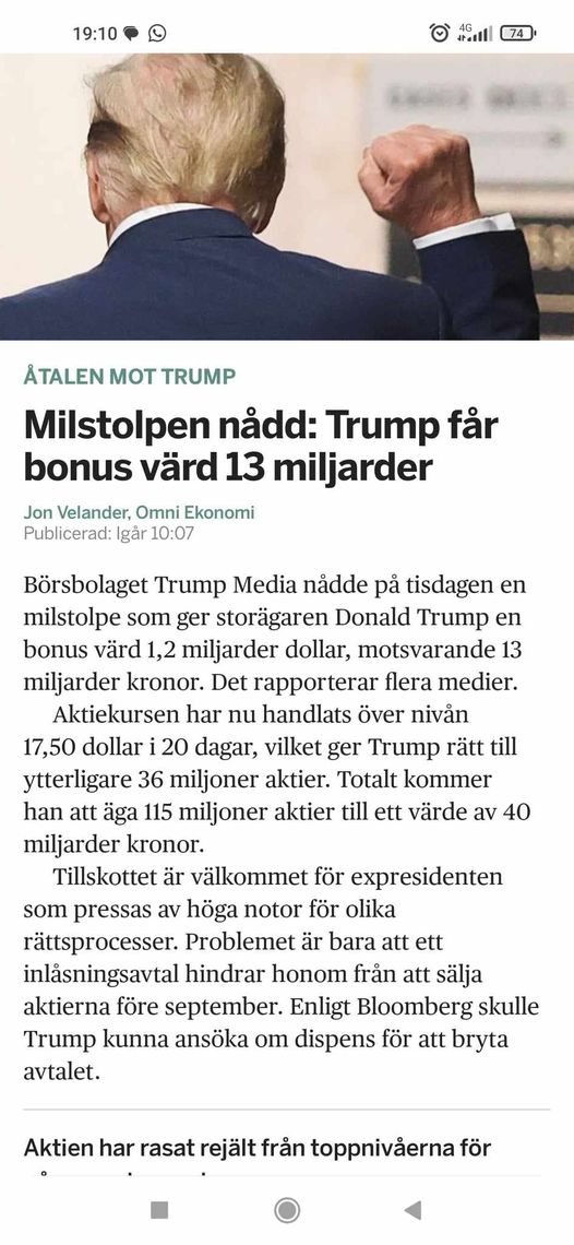 Nasdaqbonus För Trump