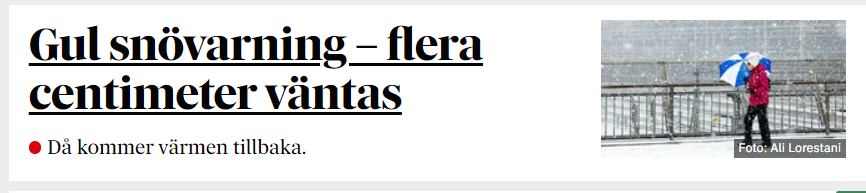 Gul Snövarning & Ordordning