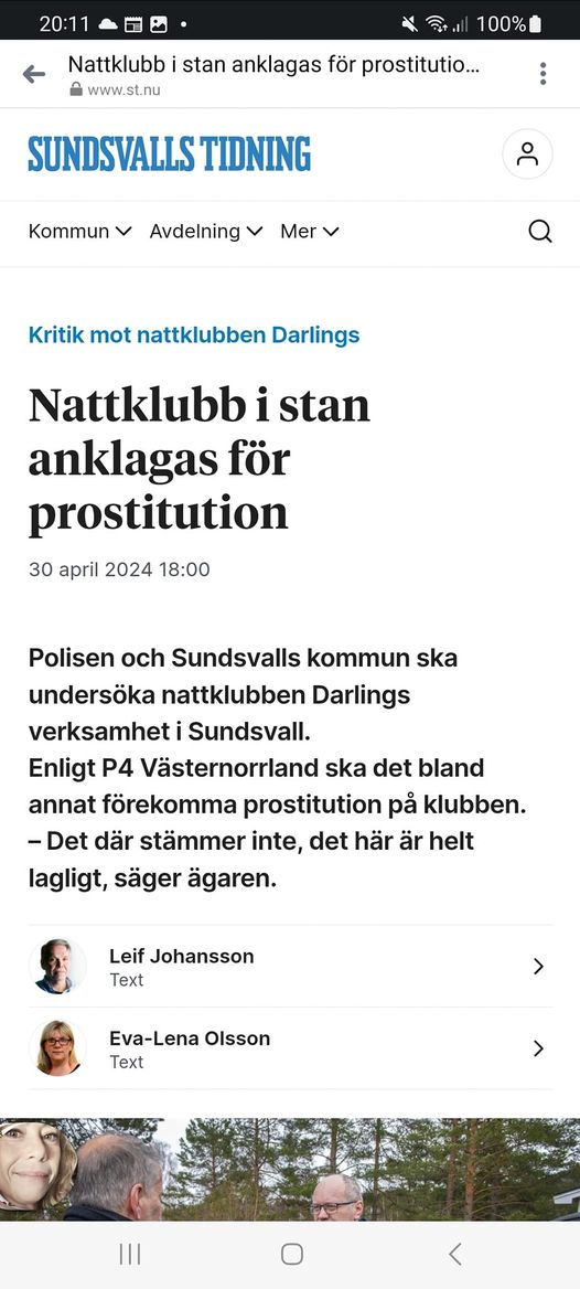 Nattklubbsprostutionsanklagelse Undersöks I Sundsvall