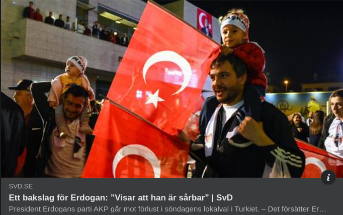 Lokalvalsbakslag För Erdoğan