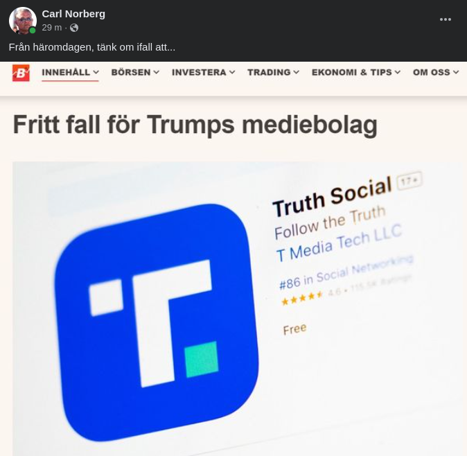 Frifallande Truth Social