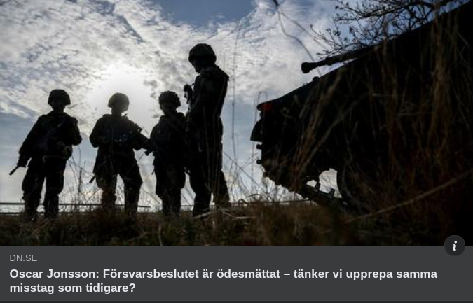 Ödesmättat Försvarsbeslut I DN
