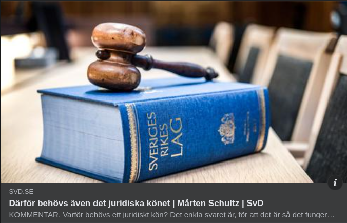 Juridiskt Könsbehov I SvD