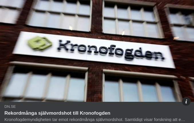 Kronofogdiska Självmordshot