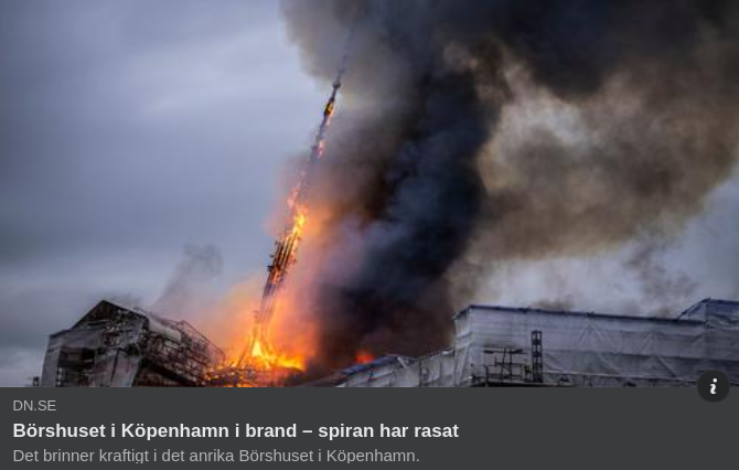 Köpenhamns Börshus Nedbrunnet