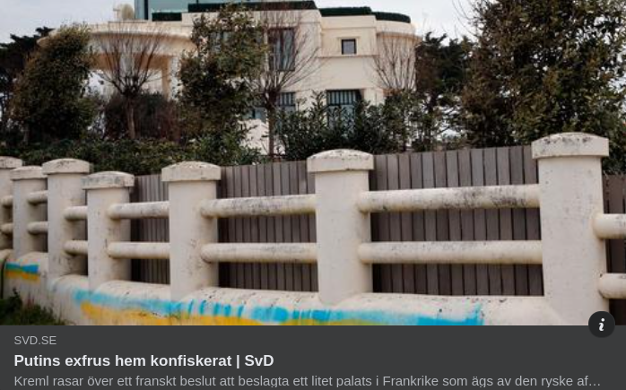 Frankrike Konfiskerar Litet Ryskägt Palats