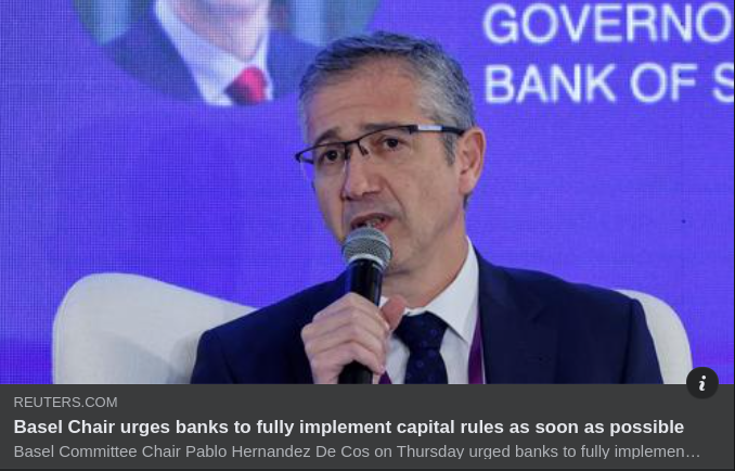 Baselkommittén Vill Se Skyndsamt Genomförande Av Kapitalreglerna