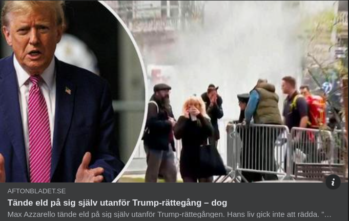 Självbrännande Utanför Trumps Rättegång