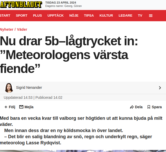 Valborg & Meteorologens Värsta Fiende