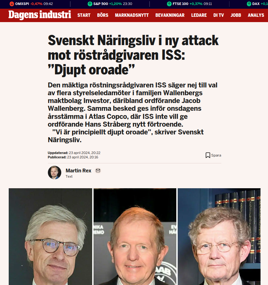 Principiellt Djupt Oroade På Svenskt Näringsliv