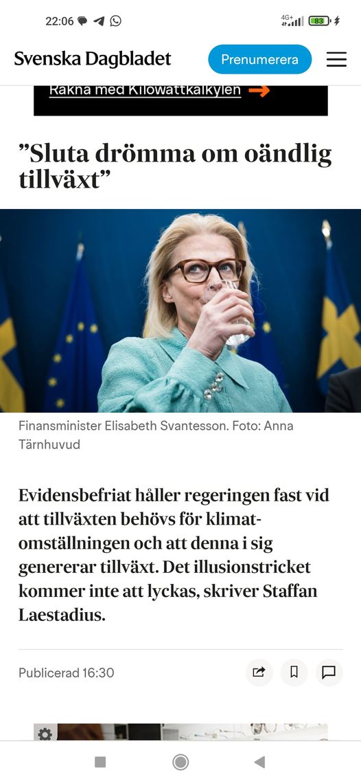 Tillväxtslut Utan Tillväxtkrav I SvD
