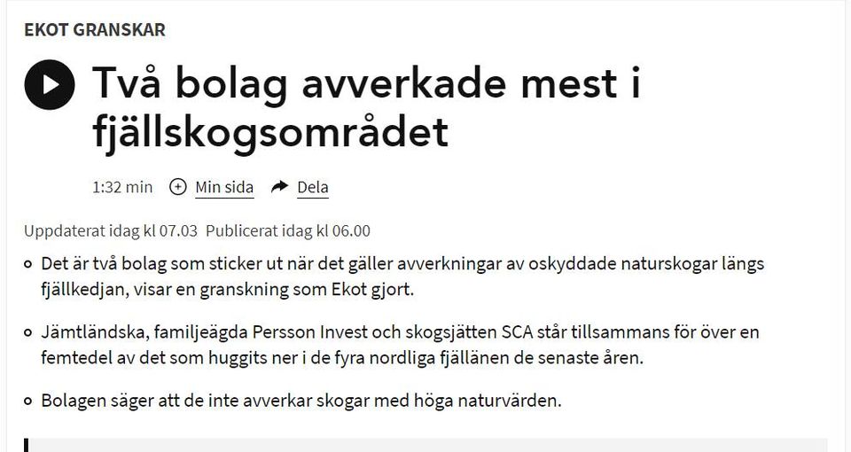 Två Skogsavverkningsutstickande Bolag