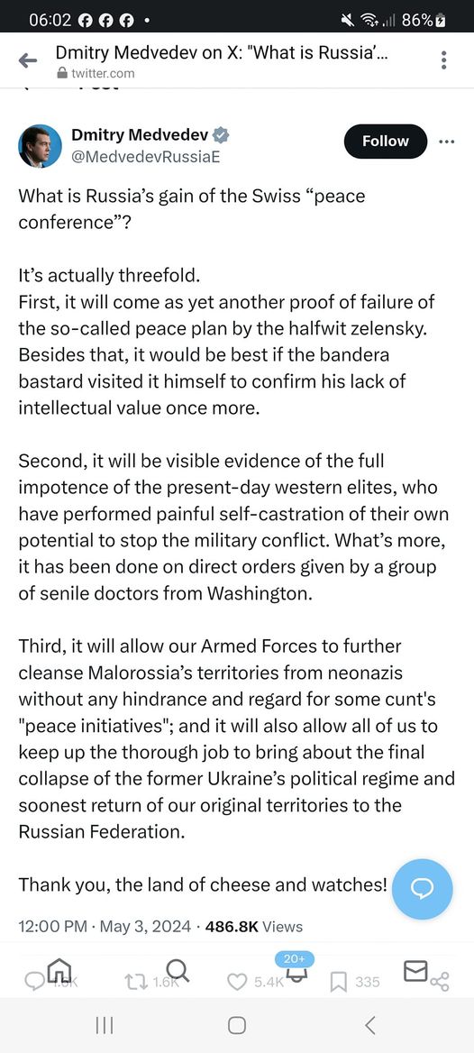 Medvedev & Schweizisk Fredskonferens